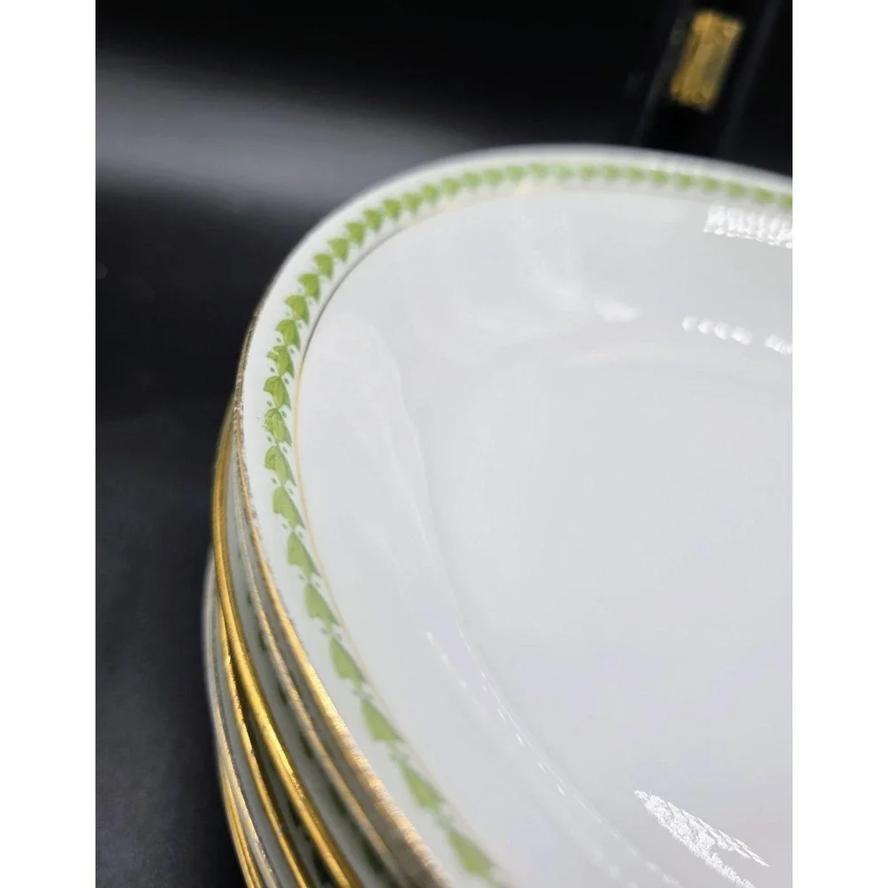 Set/7 Antique T&V Tressemann & Vogt  Limoges Porcelain Soup Pasta Bowl 7.5